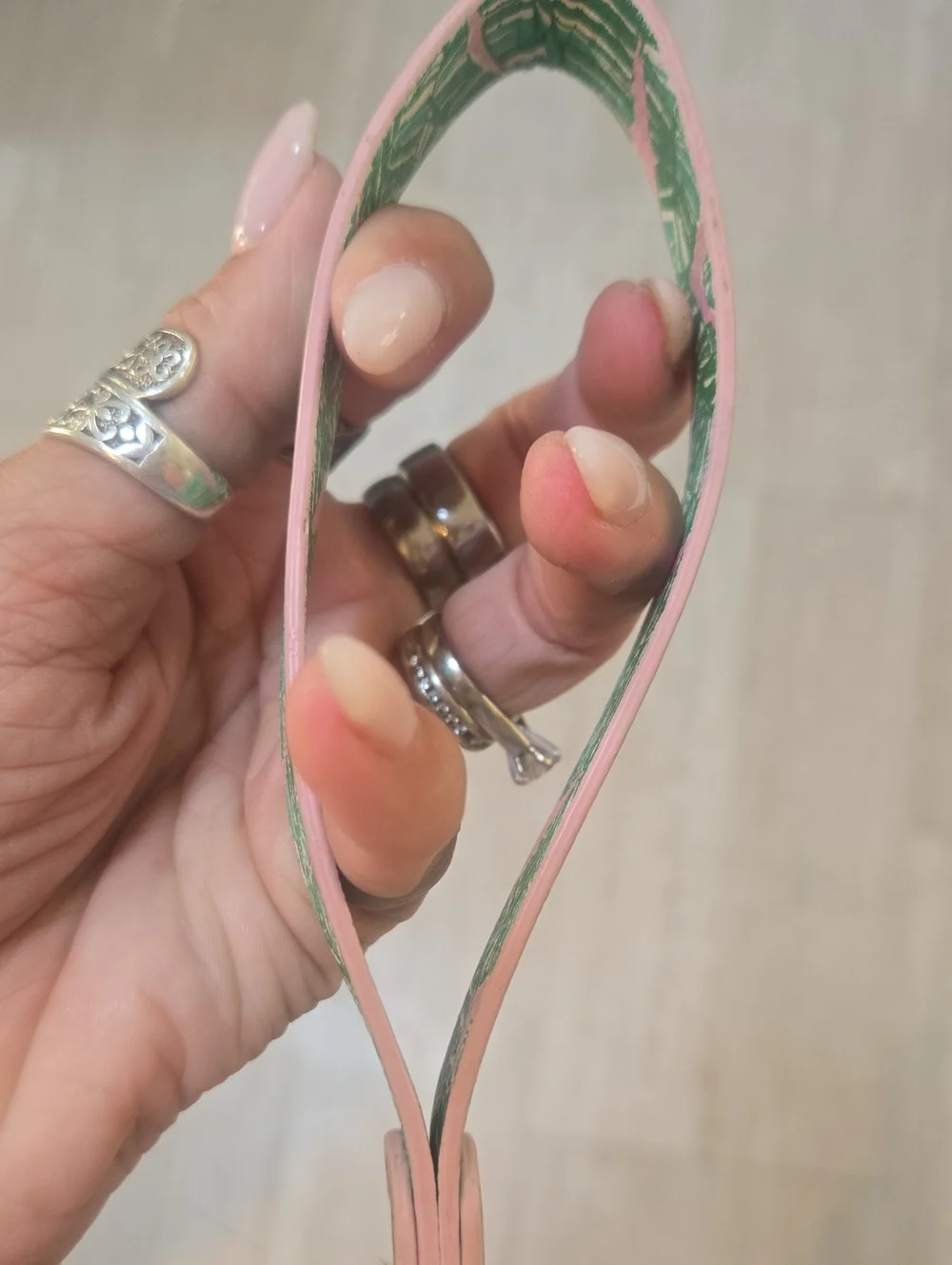 Lilly Pulitzer Green/Pink Design  Strap Wrist Keychain